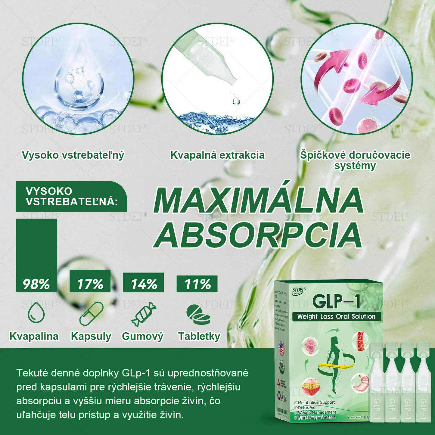 Odporúčané klinikou Mayo | Oficiálny obchod 👨⚕️STDEI® GLP-1 Perorálny roztok na chudnutie💥Obezita, kardiovaskulárne ochorenia, cukrovka, spánkové apnoe, problémy s kĺbmi a ďalšie
