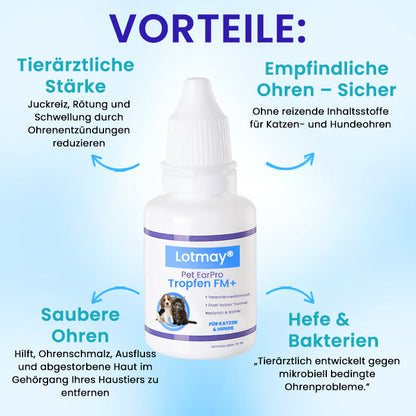 🏷️ EXKLUZÍVNA PONUKA! ZĽAVA 50 % | Lotmay® Pet EarPro kvapky do uší FM+